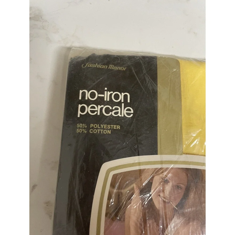 Vintage JC Penney Fashion Manor Double Bed Yellow Flat Sheet‎ New in Package